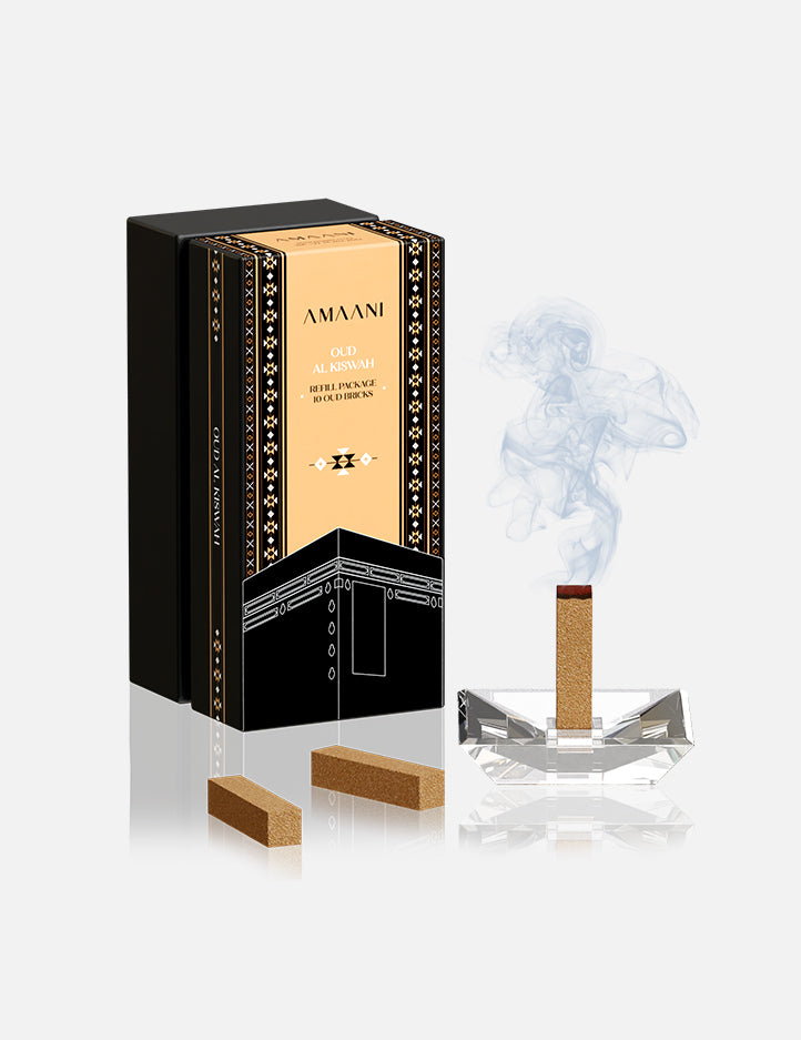 Amaani Oud Al Kiswah oud bricks refill pack, floral woody bakhoor scent