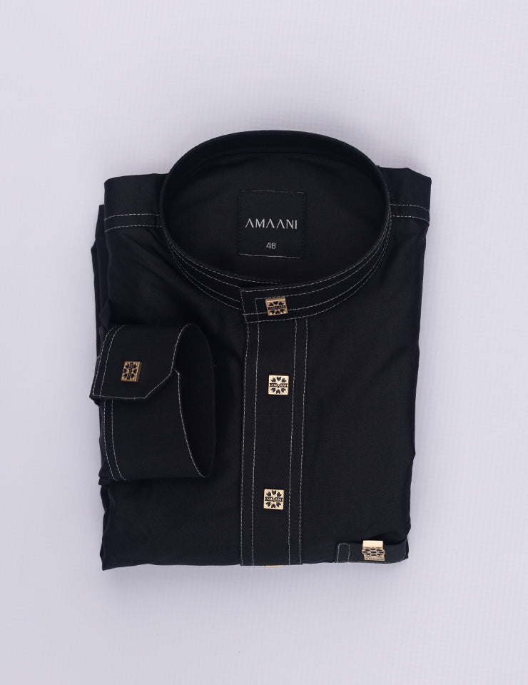 Royal Kids Thobe by Amaani in classic black, premium kids thobe South Africa