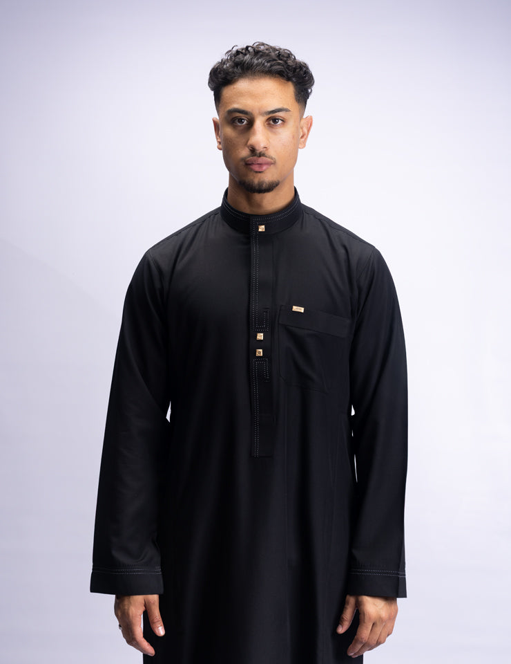 Amaani Signature Stitched Thobe, embroidered men's thobe with premium tailoring, South Africa