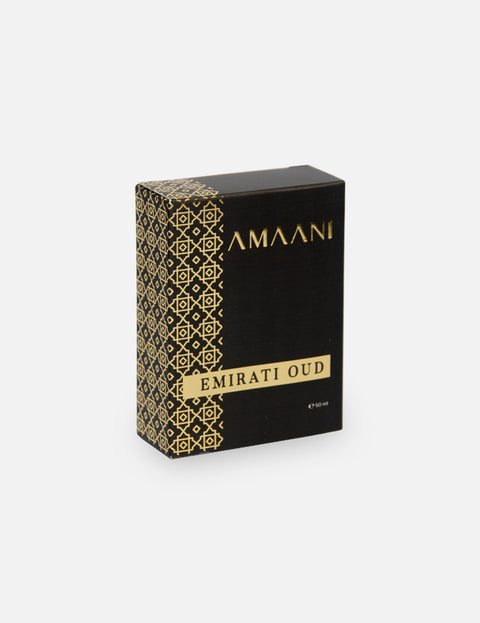 Emirati Oud 50ml box by Amaani, an amber and woody fragrance for men and women