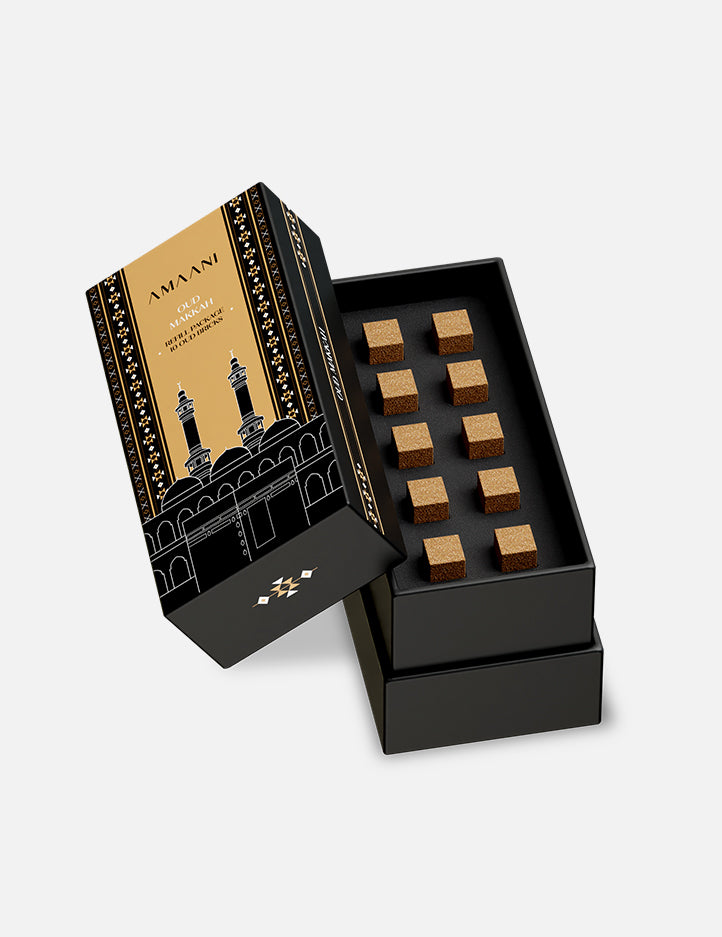 Oud Makkah bakhoor refill by Amaani, rose and jasmine heart over a sandalwood base