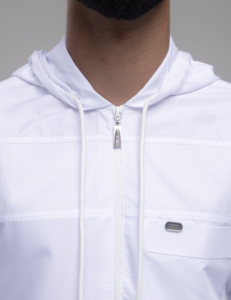 Amaani Drift Kids Short Sleeve Thobe in white - lightweight boys thobe with chest detail, South Africa