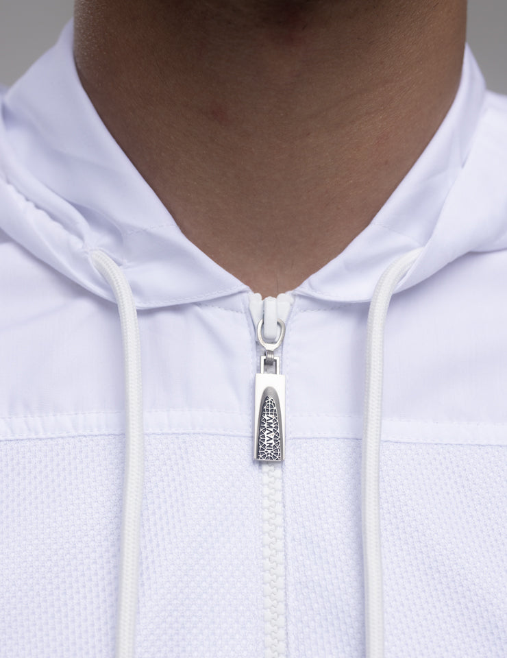 Amaani Drift Short Sleeve Thobe, white colourway - relaxed fit thobe with chest detail, South Africa