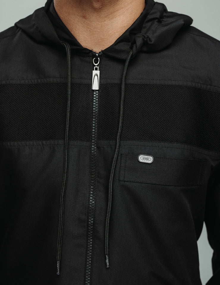 Amaani Drift Kids Thobe in black, additional angle - streetwear style boys thobe, South Africa