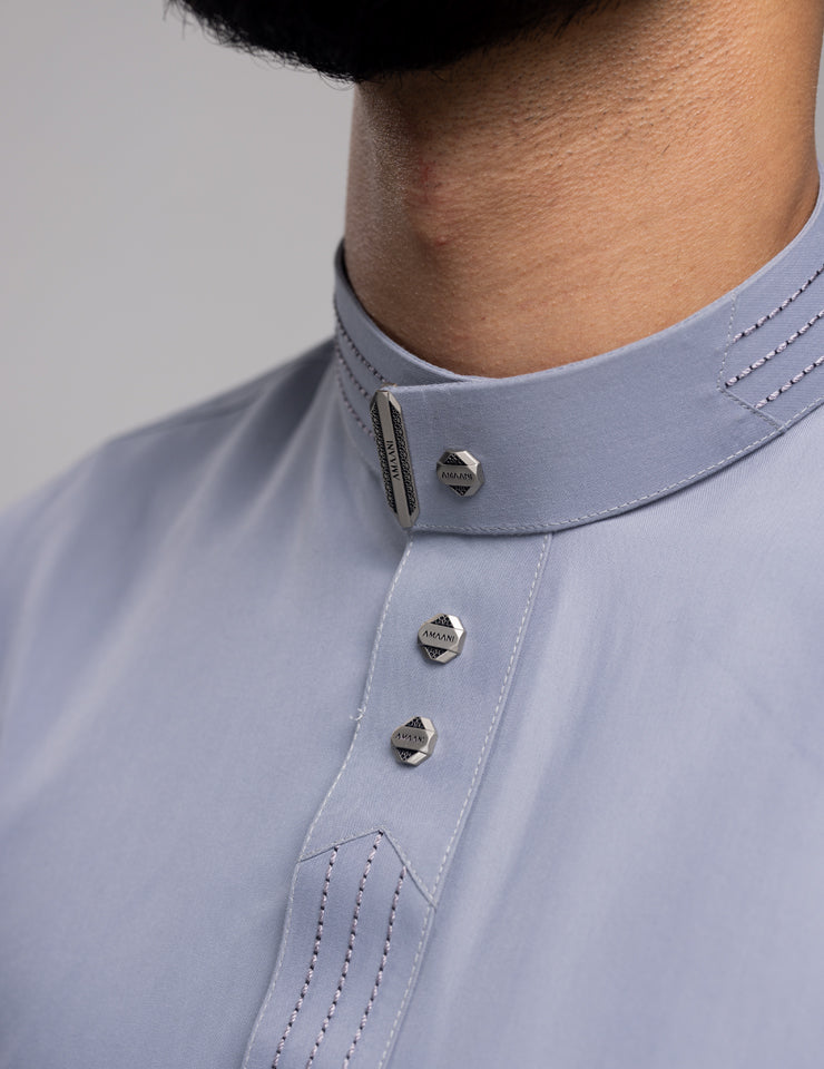 Amaani Hubb Thobe, light grey colourway - refined nikah thobe with a tailored fit, South Africa