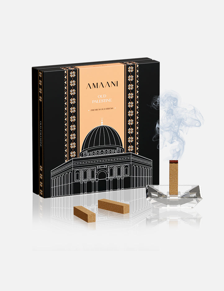 Amaani Oud Palestine bakhoor bricks box, leather and jasmine Arabian incense, South Africa