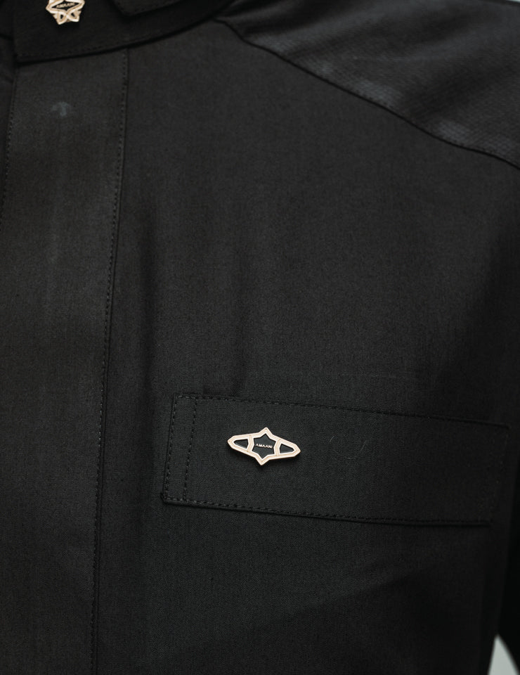 Amaani Stark Thobe, black colourway - signature buttons and a sharp silhouette, South Africa