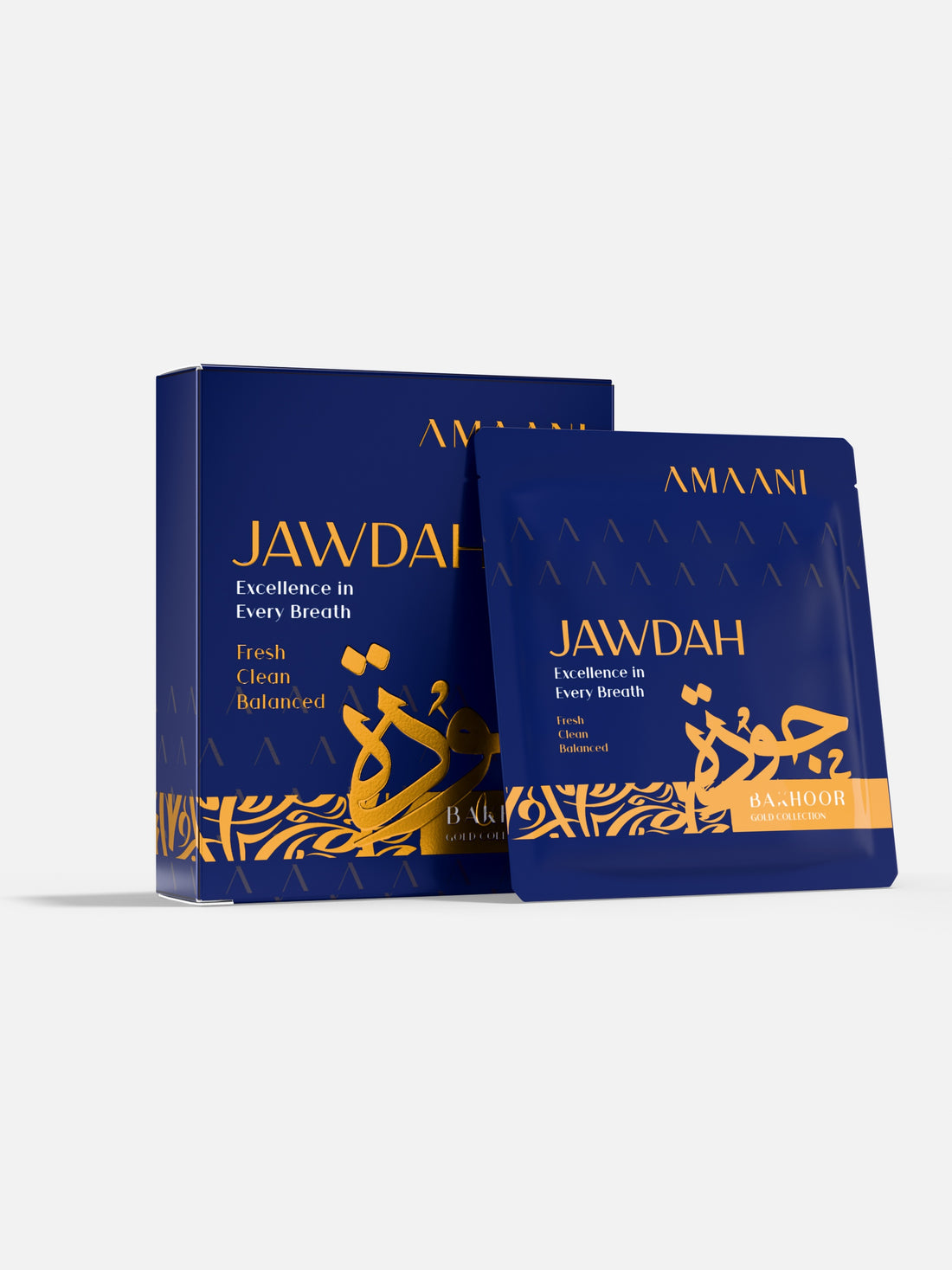 Amaani Jawdah Bakhoor Gold Collection 5g tester box with sachet