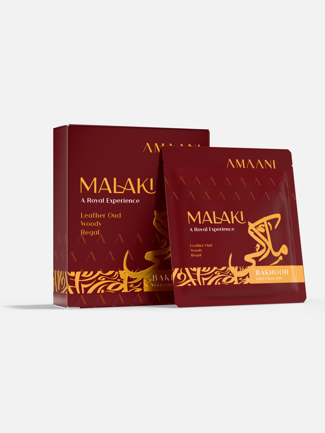 Amaani Malaki Bakhoor Gold Collection 5g tester box with sachet