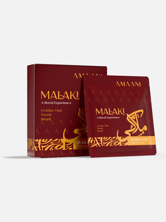Amaani Malaki Bakhoor Gold Collection 5g tester box with sachet