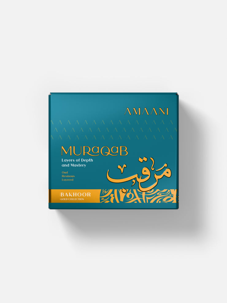 Amaani Muraqab Bakhoor Gold Collection 50g gift box