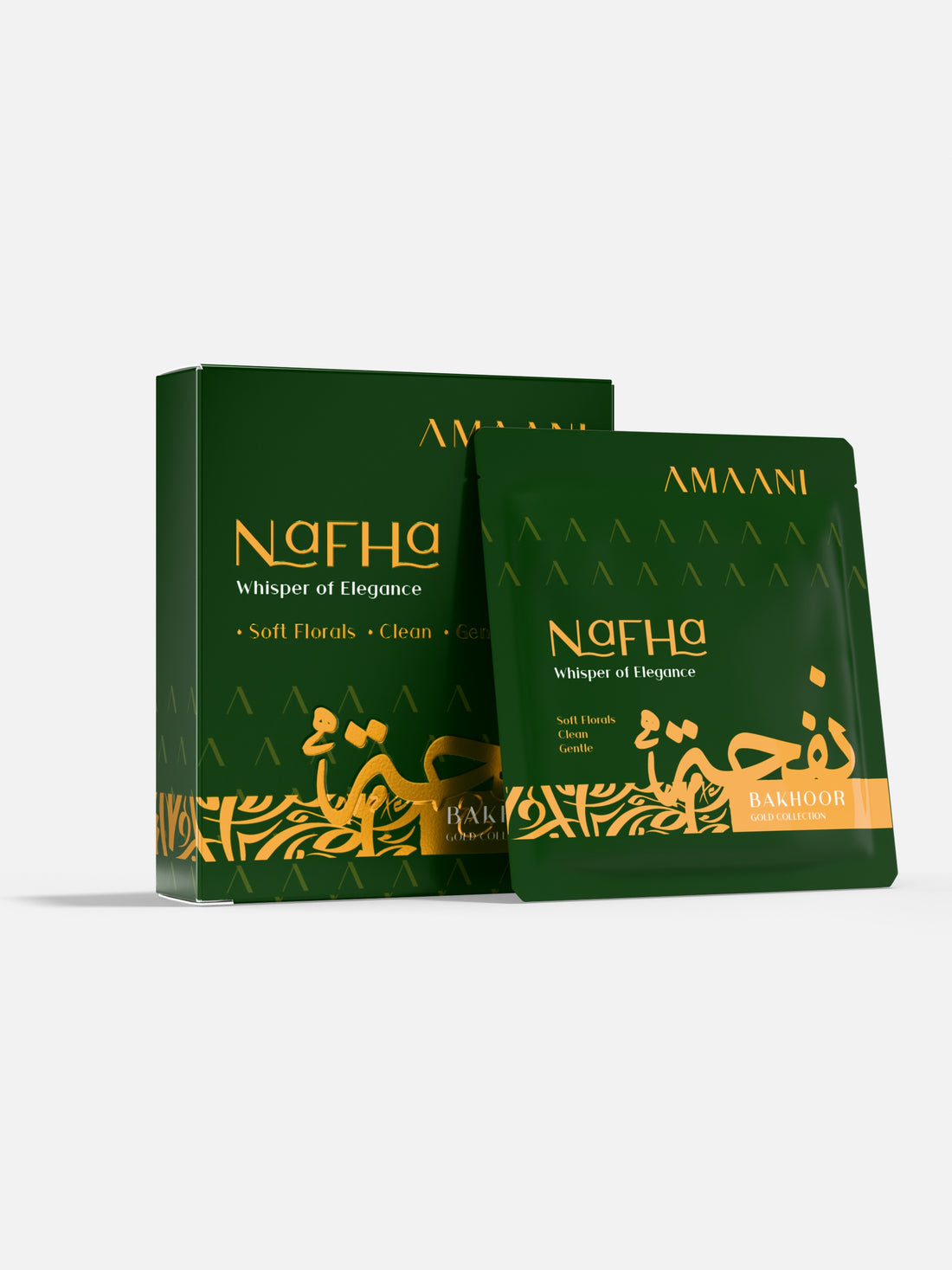 Amaani Nafha Bakhoor Gold Collection 5g tester box with sachet