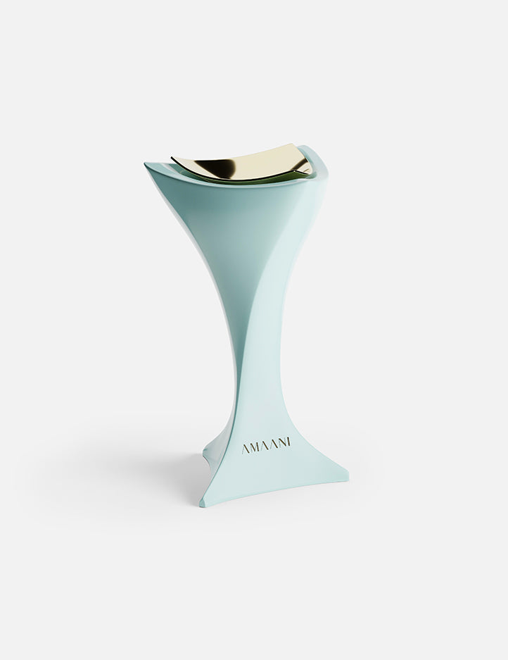 Amaani Kurve Bakhoor Burner in Baby Blue, modern bakhoor incense burner South Africa