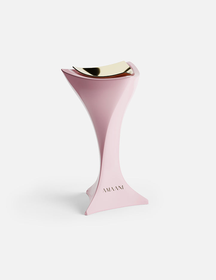 Amaani Kurve Bakhoor Burner in Cotton Candy pink, contemporary home fragrance burner