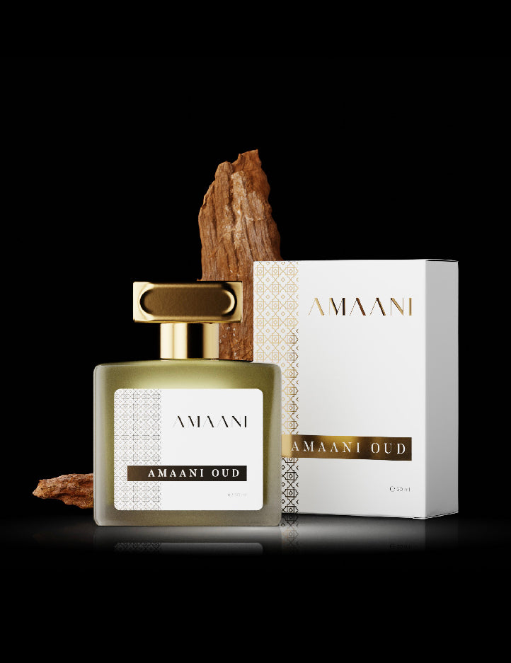 Amaani Oud bottle presentation, a concentrated oud fragrance from Amaani South Africa