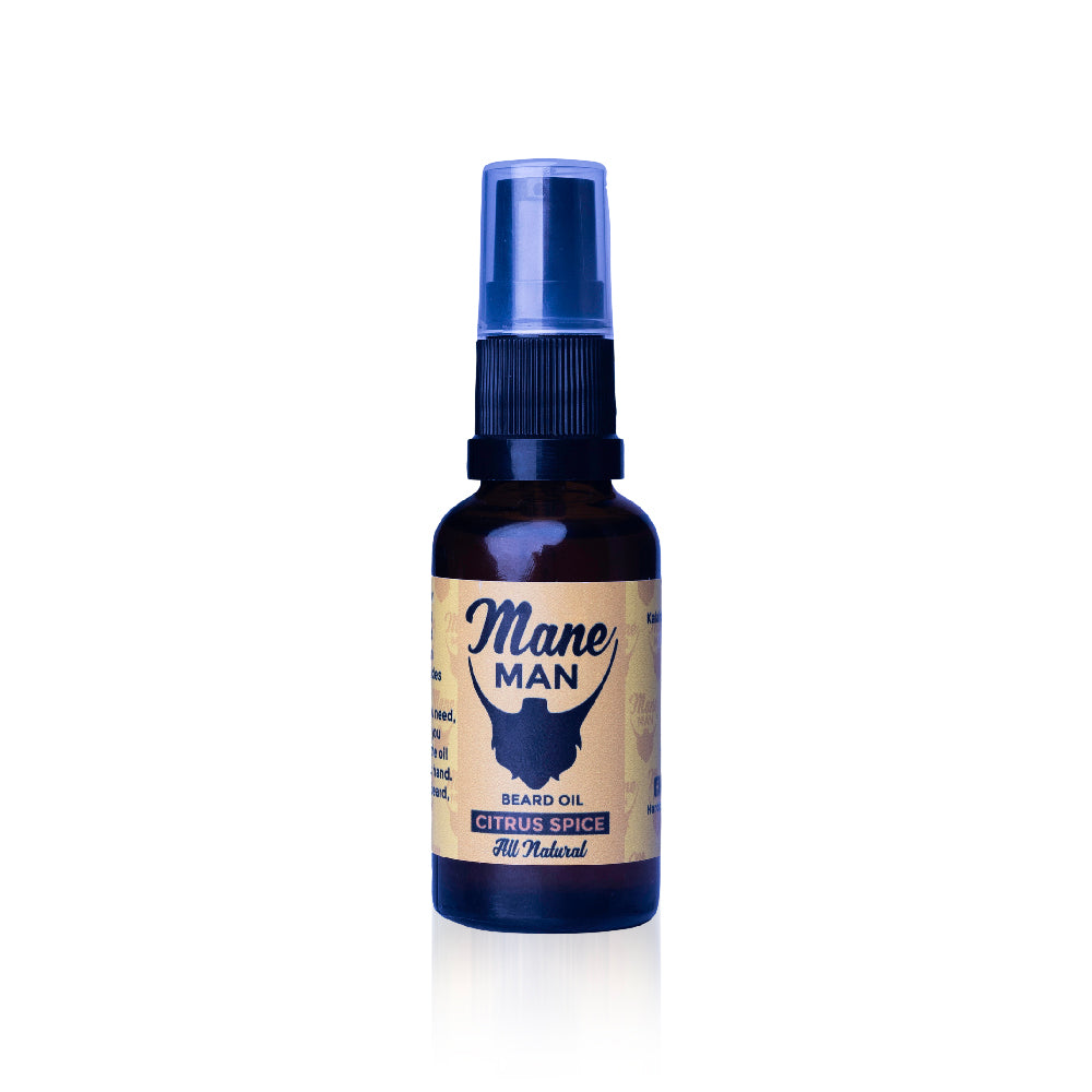 Mane Man Citrus Spice beard oil 30ml bottle, spiced citrus natural beard oil for men