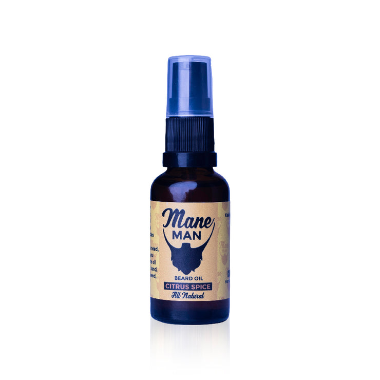 Mane Man Citrus Spice beard oil 30ml bottle, spiced citrus natural beard oil for men